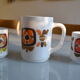 Pitcher and 2 mugs vintage Mobil years 70 Arcopal