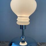 Vintage lamp in opaline and chrome metal