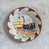Large terracotta dish signed