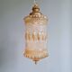 Large glass and brass suspension, lantern type, 1960.