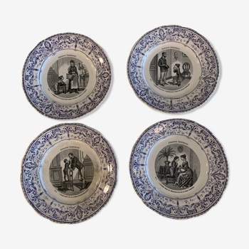Set of 4 talking plates