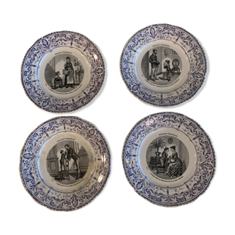 Set of 4 talking plates
