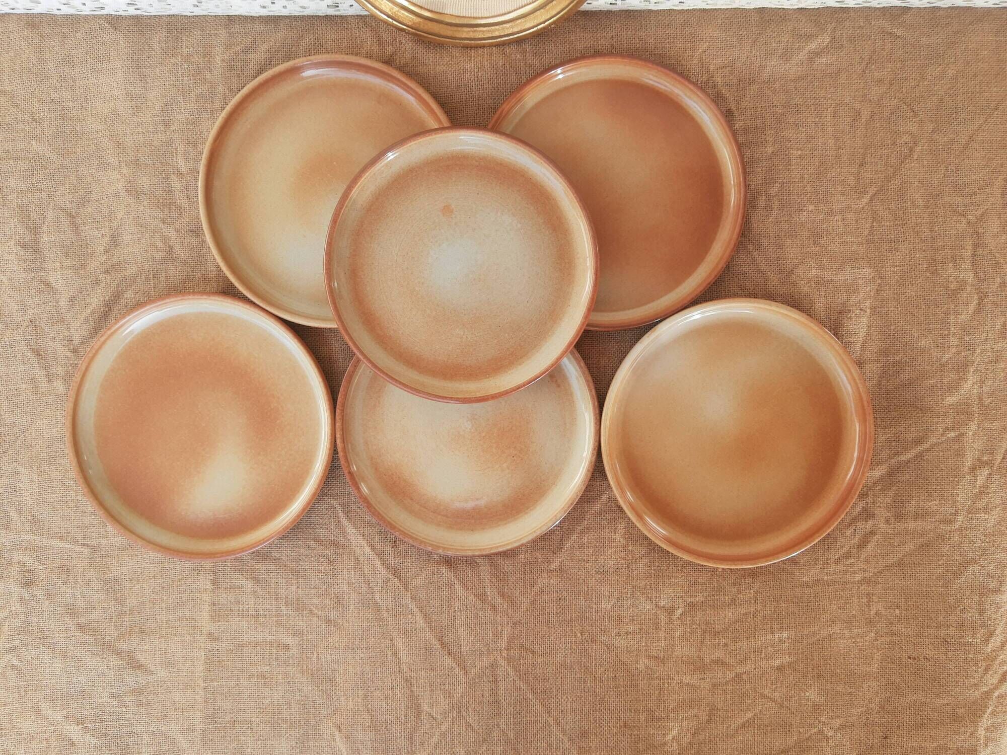 Set of 6 dessert plates in Montgolfier France vintage manufacture