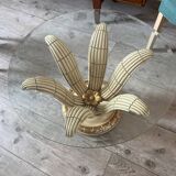 Table basse Hollywood regency bois et verre
