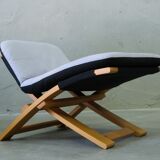 Swedish Leather Lounge Chair with Footrest by Ake Fribytter for Nelo Kroken, 1970s