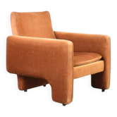 Fauteuil vintage italien en velours cuivré, années 1970.
