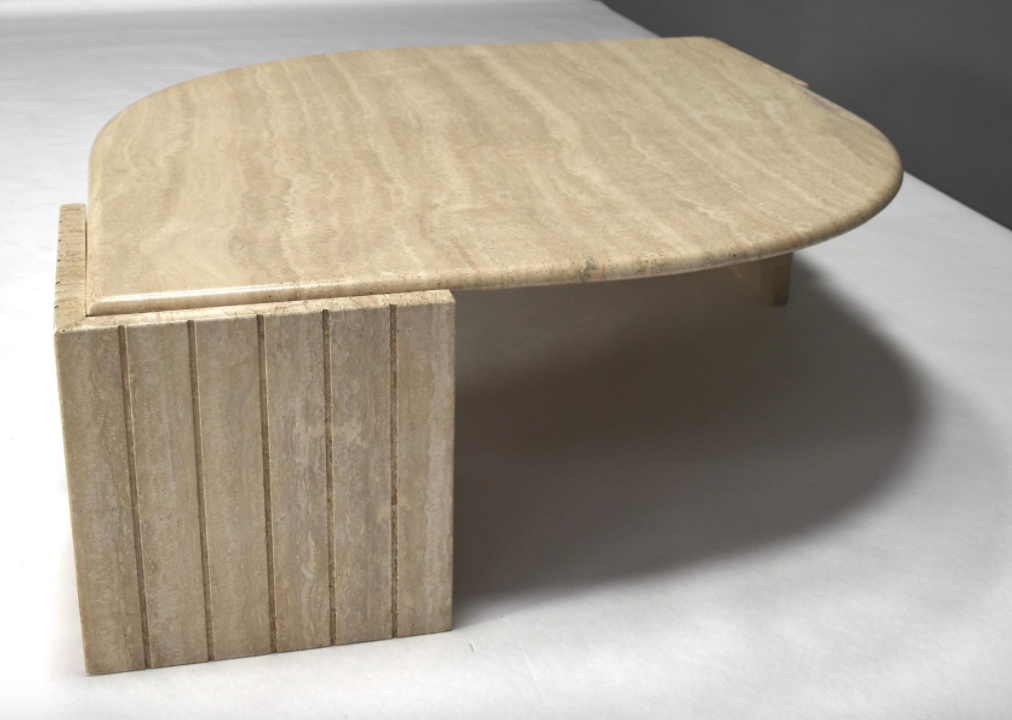 Travertine coffee table by Roche Bobois France 1970