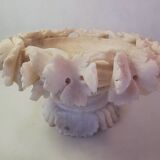 Old alabaster bird drinker centerpiece cup