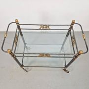 Regency Brass and Glass Serving Trolley, Italy, 1970s