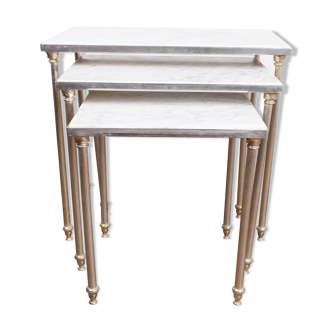 Nesting tables bronze and marble