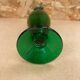 Antique green & clear glass pitcher ewer vintage