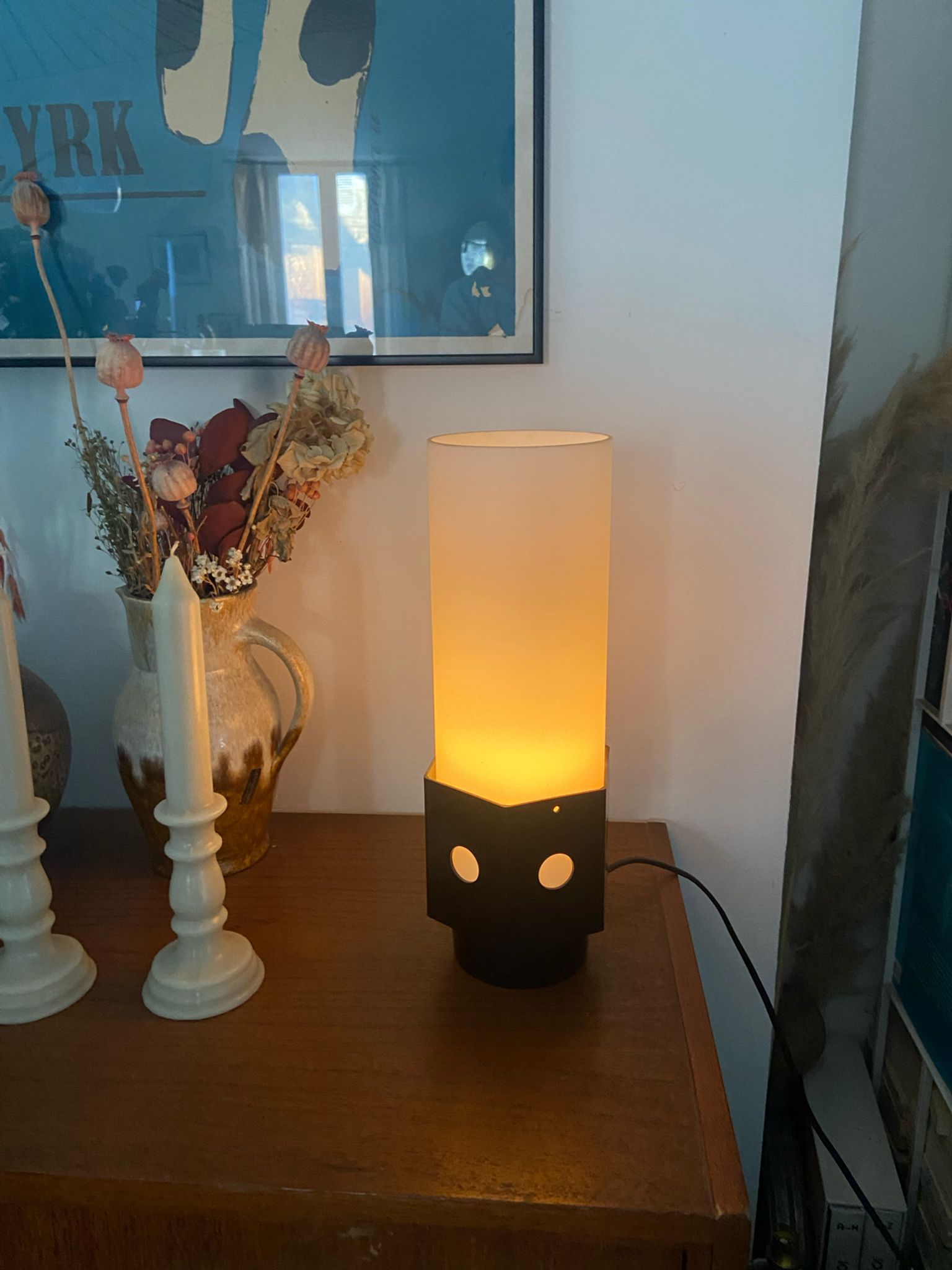Lampe en verre et plastique années 70