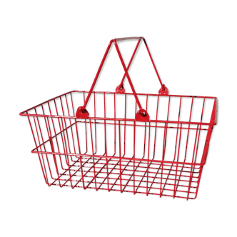 Panier métal rouge vintage