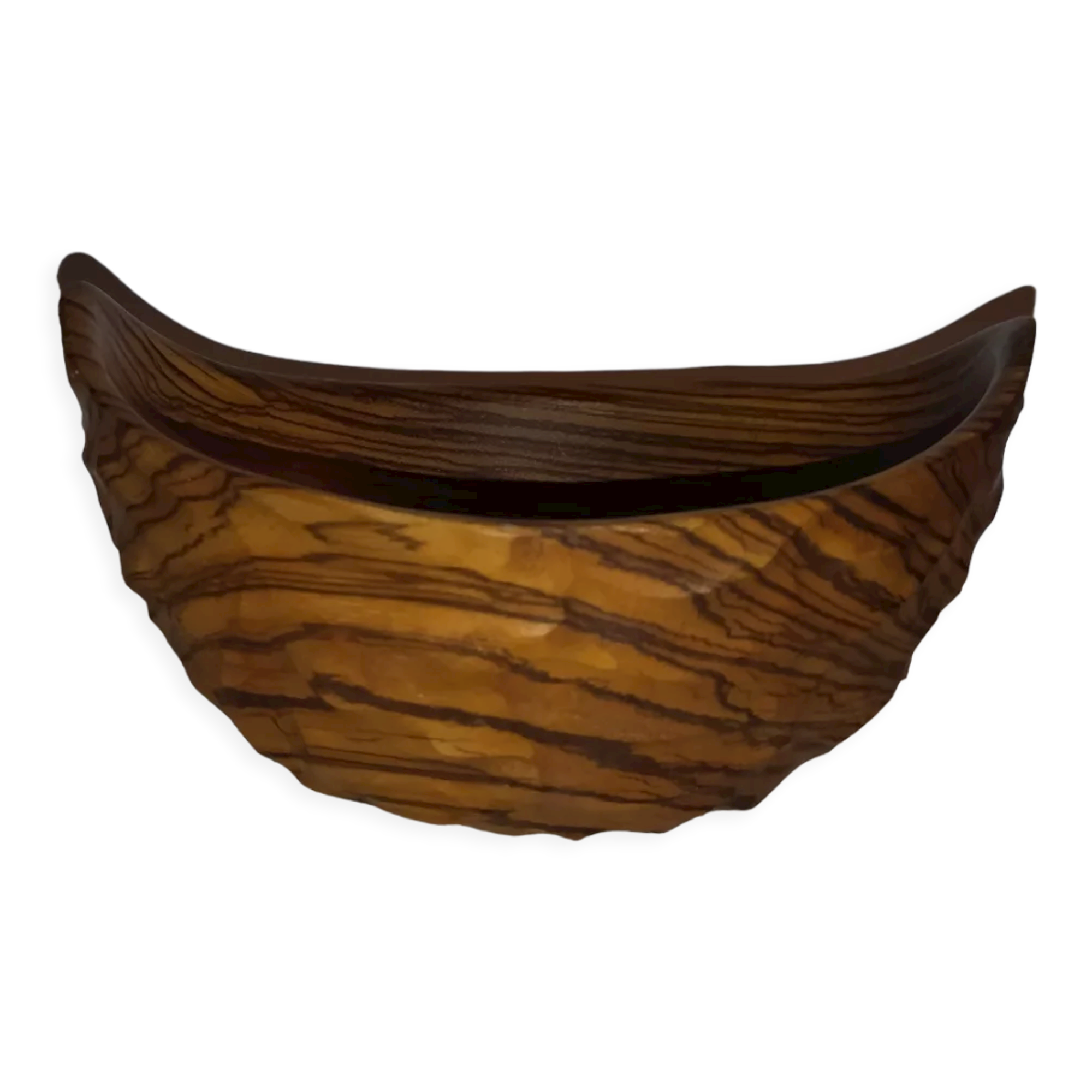 Brutalist monoxyl wood cutting