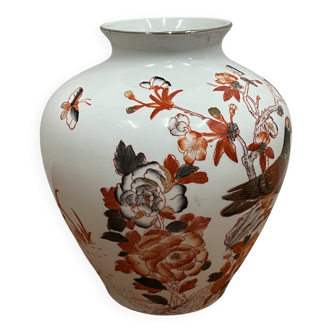 Vase décor oiseaux et papillons