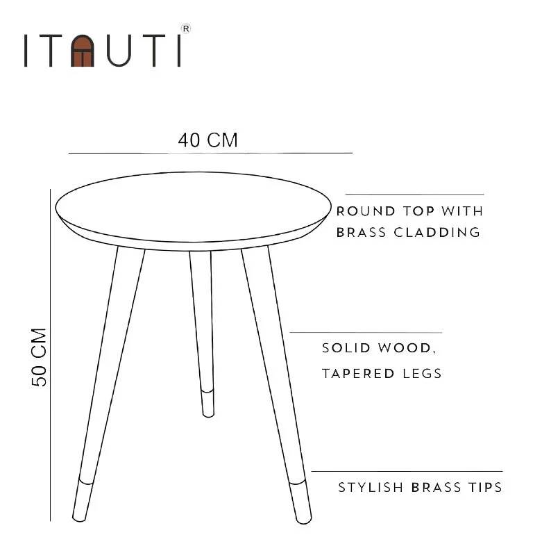 Table d'appoint en laiton fait main : table d'accent moderne du milieu du siècle