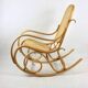 Rocking Chair Vintage en Bois Naturel, rapia naturel