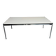 Large table design USM Haller with a white top and chrome structure.