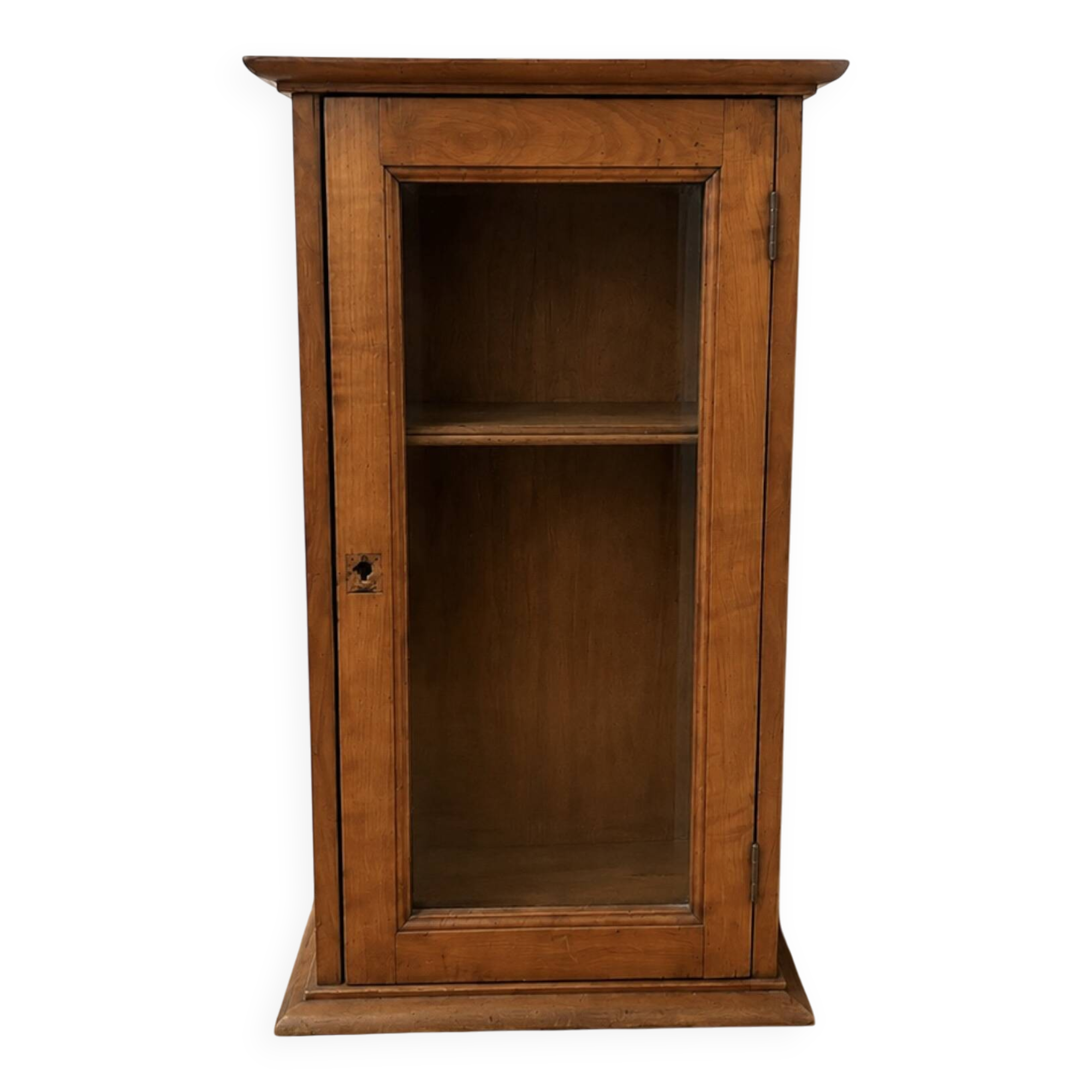 Small antique wooden display cabinet – glass door