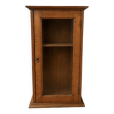 Petite vitrine ancienne en bois – porte vitrée