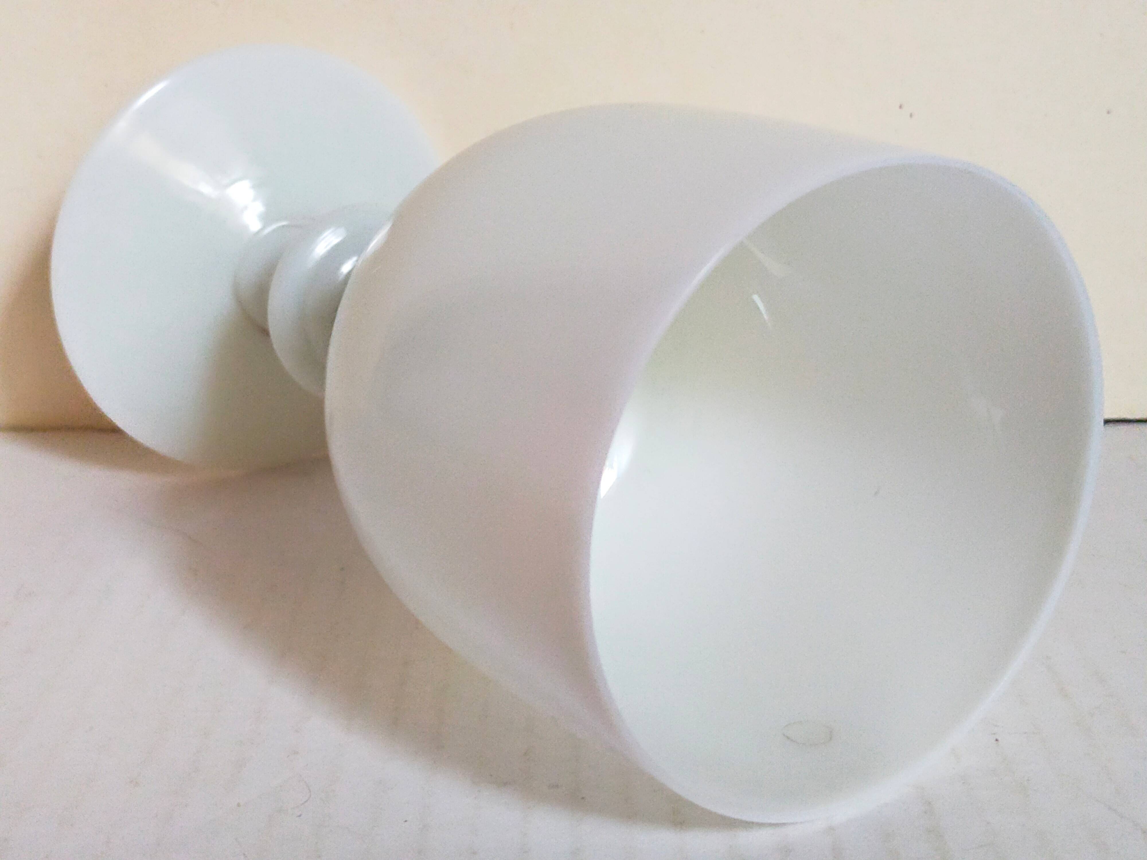 Vintage white opaline vase-cup 16.5 cm