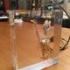 Fractal resin lamp base with inclusion by Pierre Giraudon circa 1970