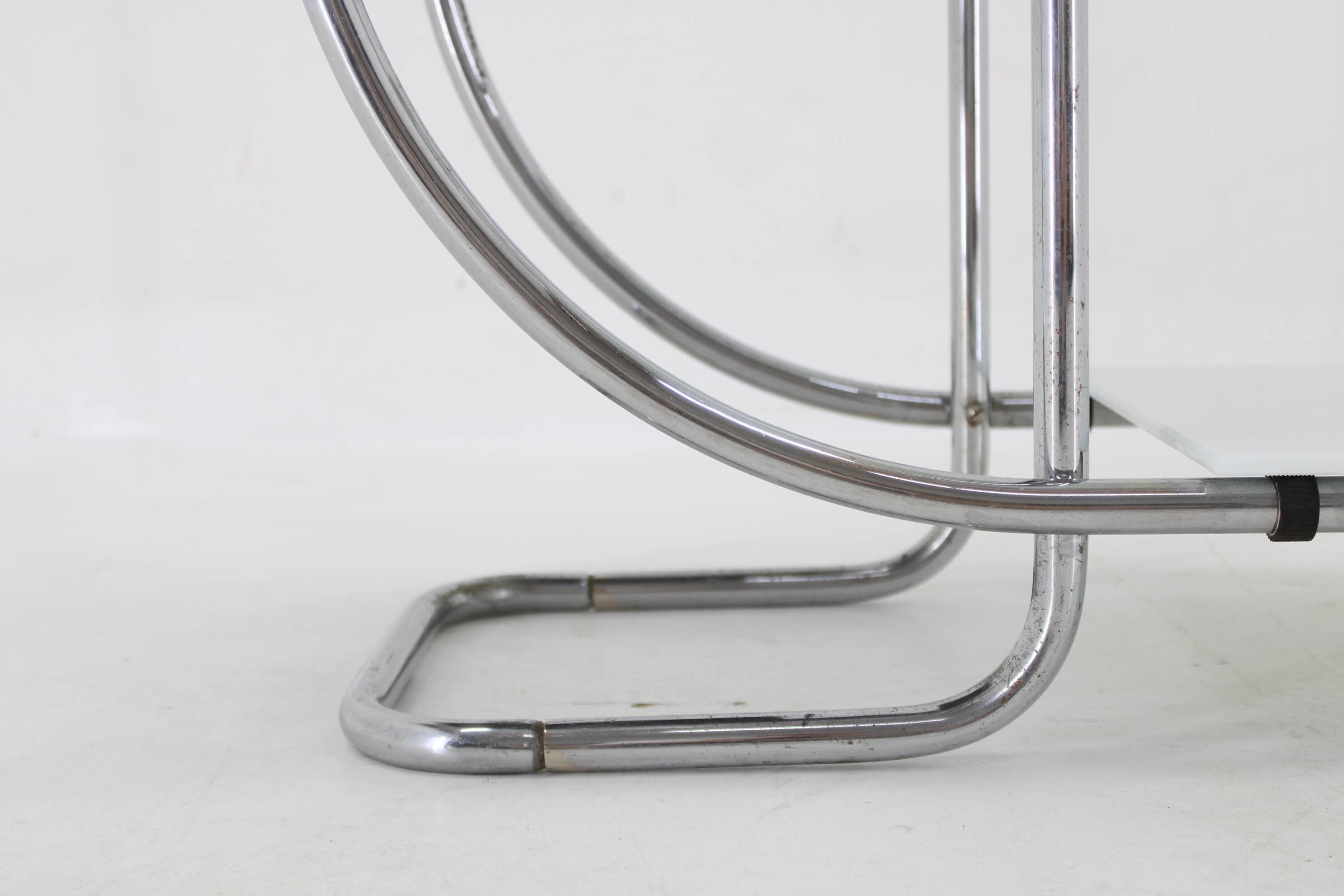 1930s Bauhaus Flower Stand with Glass, Czechoslovakia
