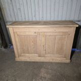 19th-century buffet in solid fir with a chevron top (shallow)