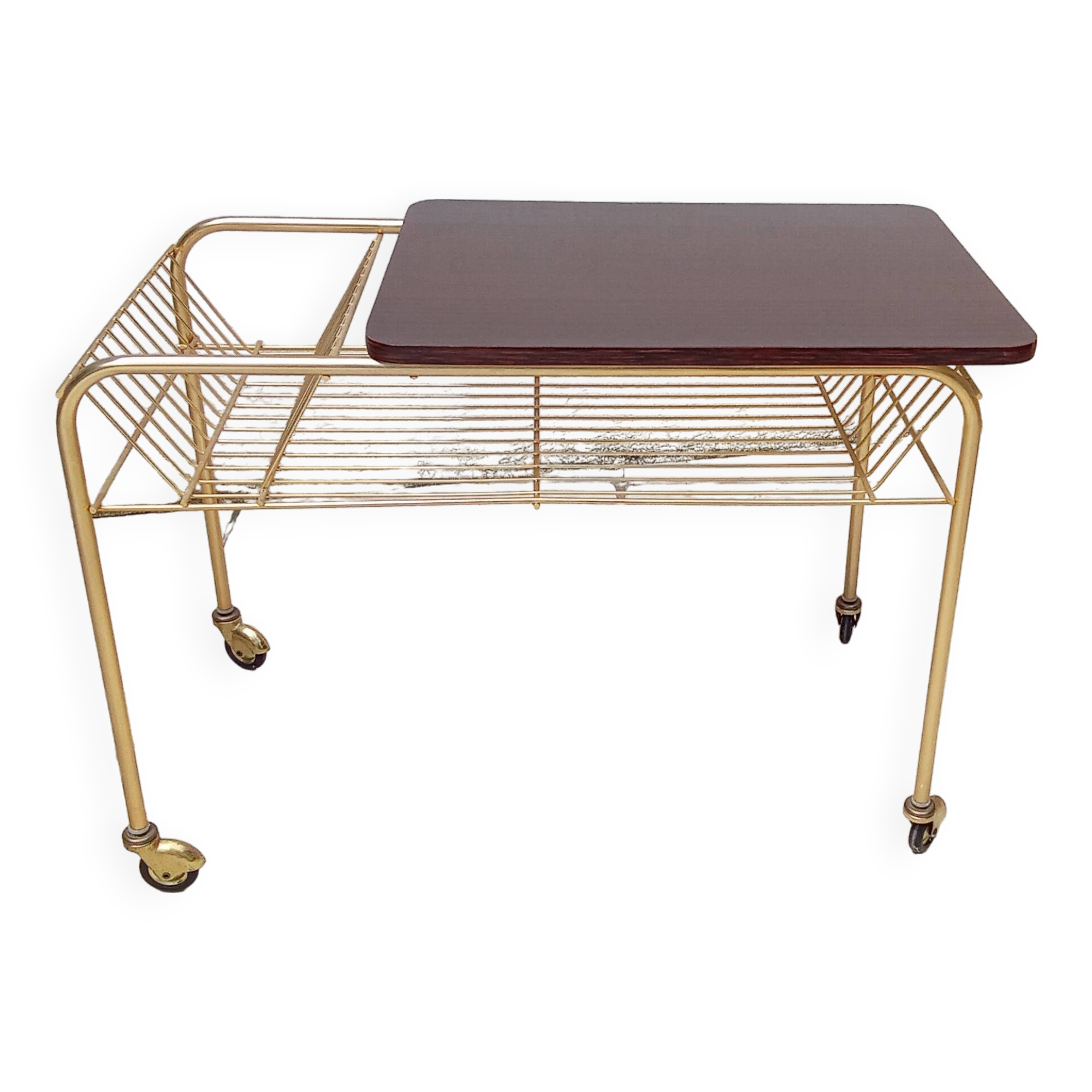 60s record player side table with wheels