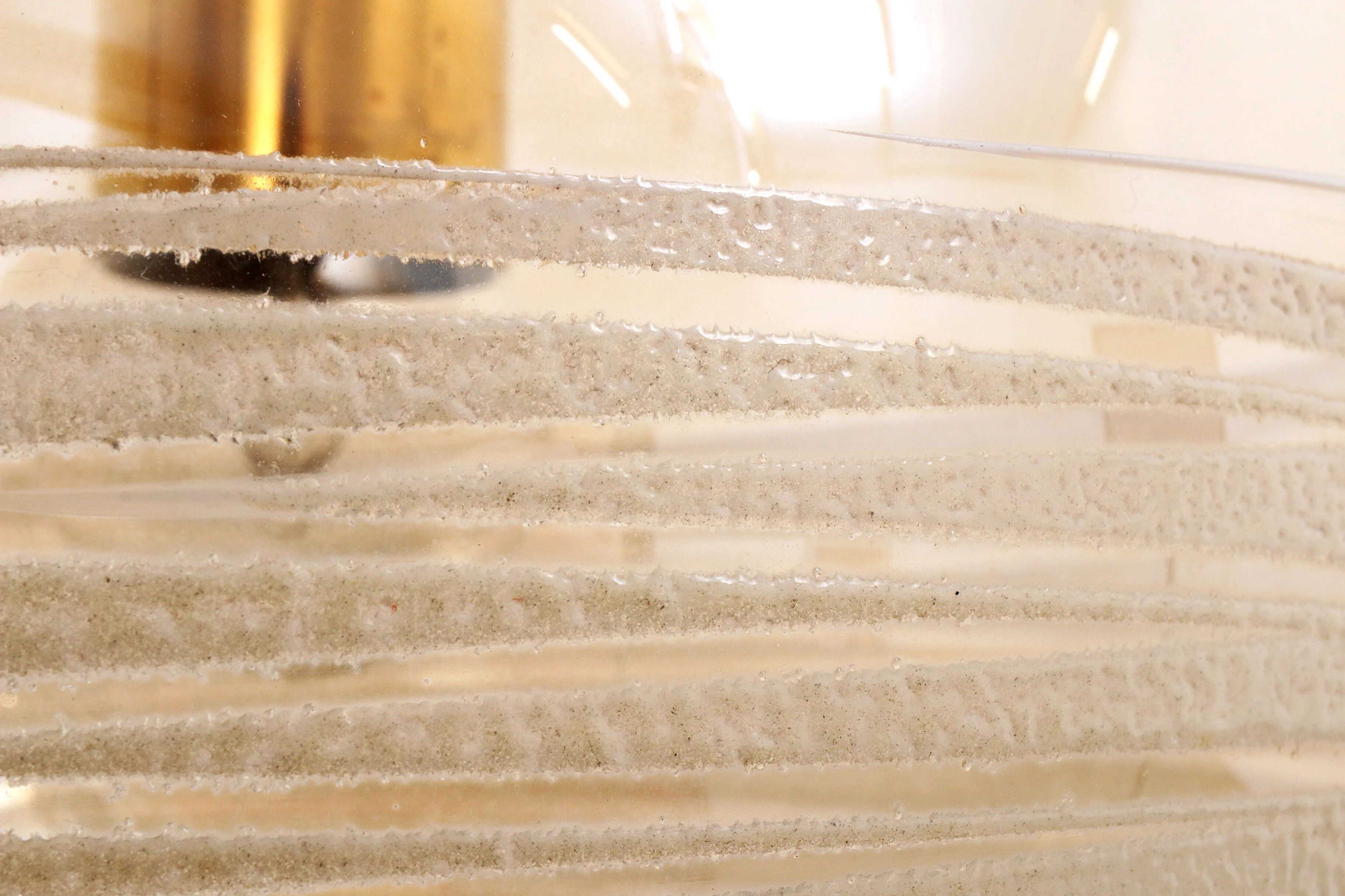 Glashütte Limburg hanging lamp amber glass, 1960s