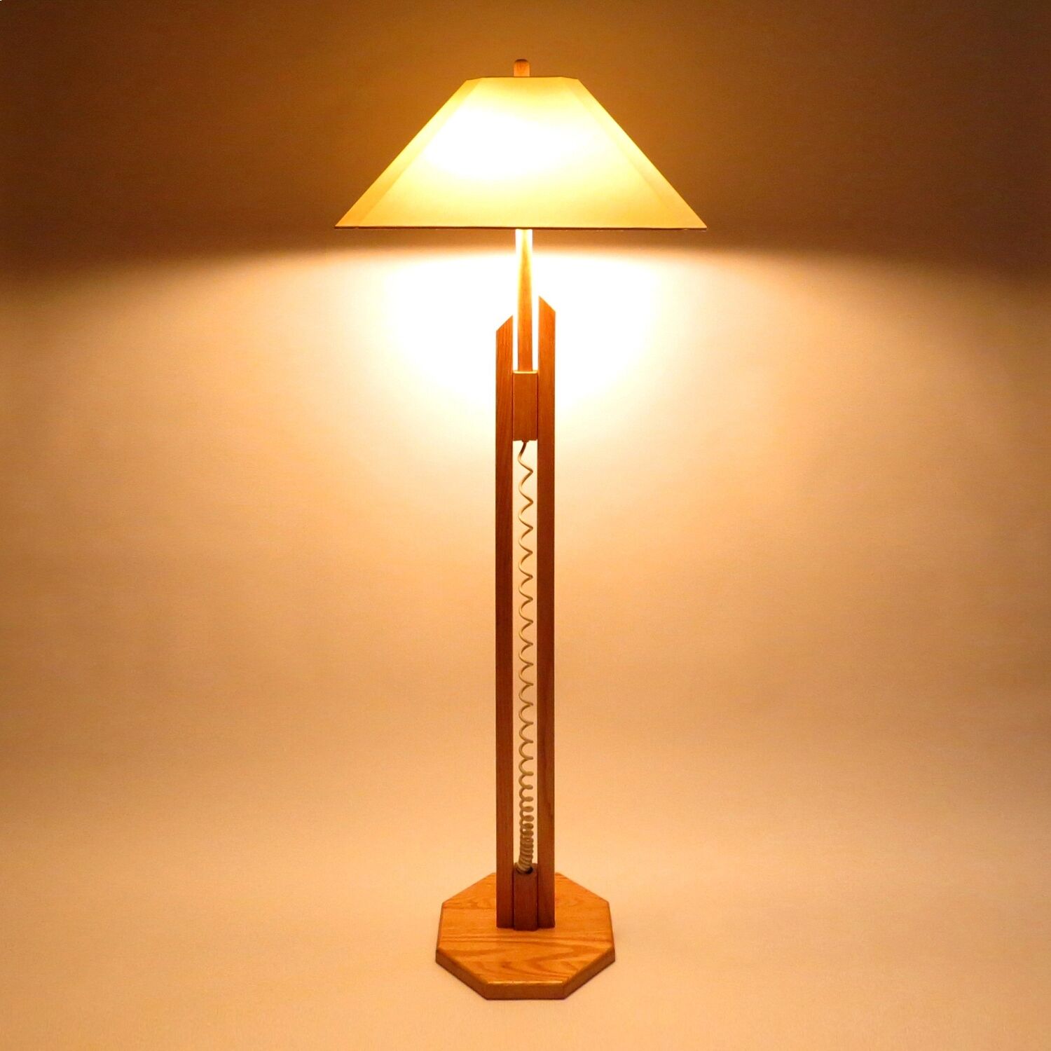 Wooden floor lamp, 1970s