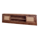 Vintage oak sideboard TV unit with raw finish and caning.