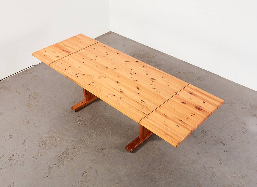Scandinavian Drop-leaf Pine Shaker Dining Table 1960s