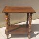 Table d'appoint console ancienne vintage en bois, pieds tournés