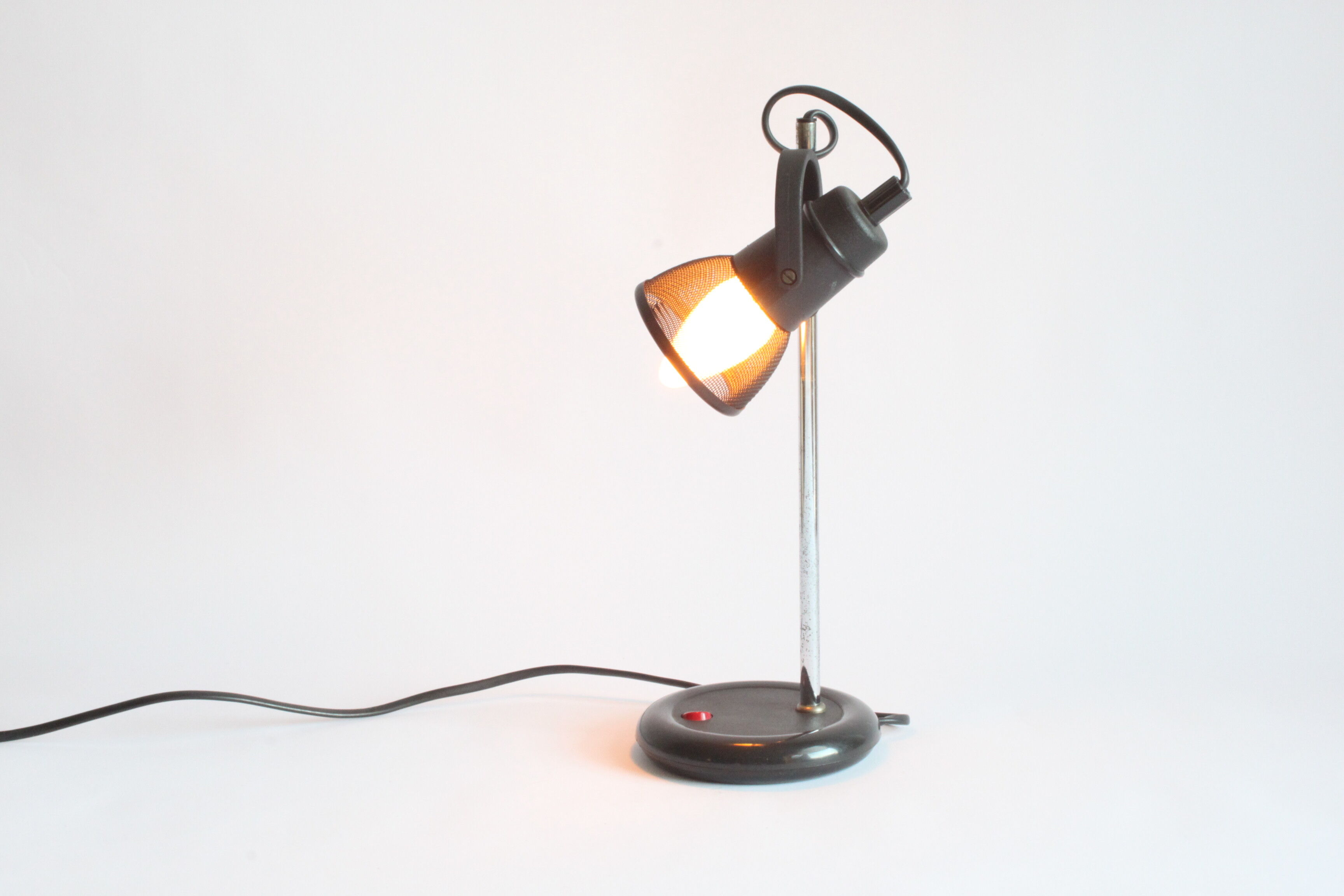 Black gauze nightlamp or bedside lamp, 1980