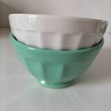 Vintage Faceted Farmhouse Bowl Duo