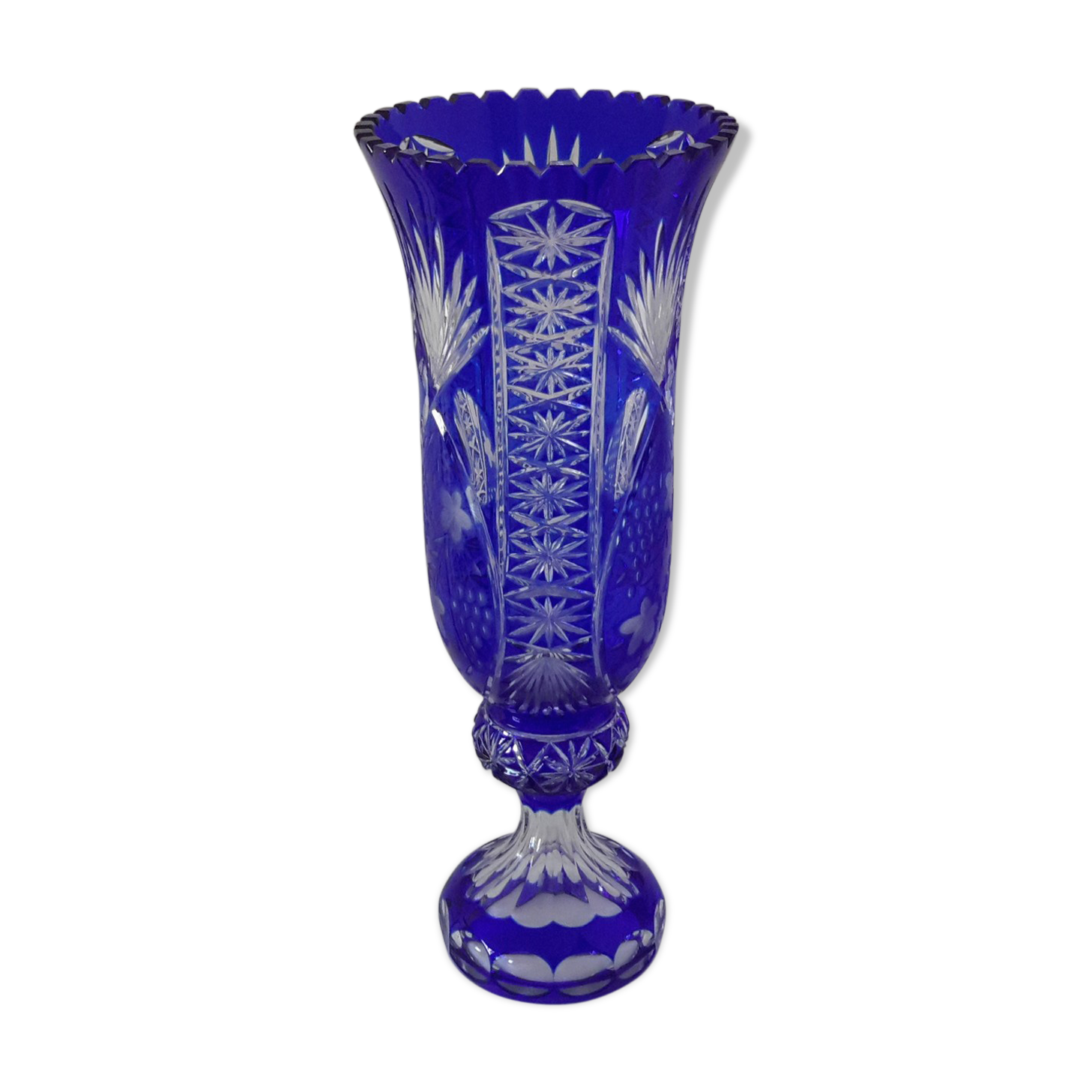 Large hand-cut Lorraine Crystal Vase