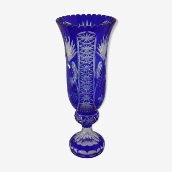 Vase en cristal de lorraine taillé main