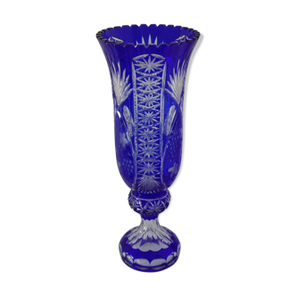Large hand-cut Lorraine Crystal Vase