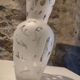 White vase in iridescent frosted etched glass