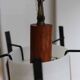 Suspension Mid-Century design italien, opalin-bois, années 50-60