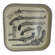 Plateau en métal guns design style Piero Fornasetti vintage 1960 - 33 x 33