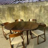Vintage Baumann sleigh chairs with table