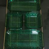 Plateau apéritif Arcoroc vert émeraude et doré