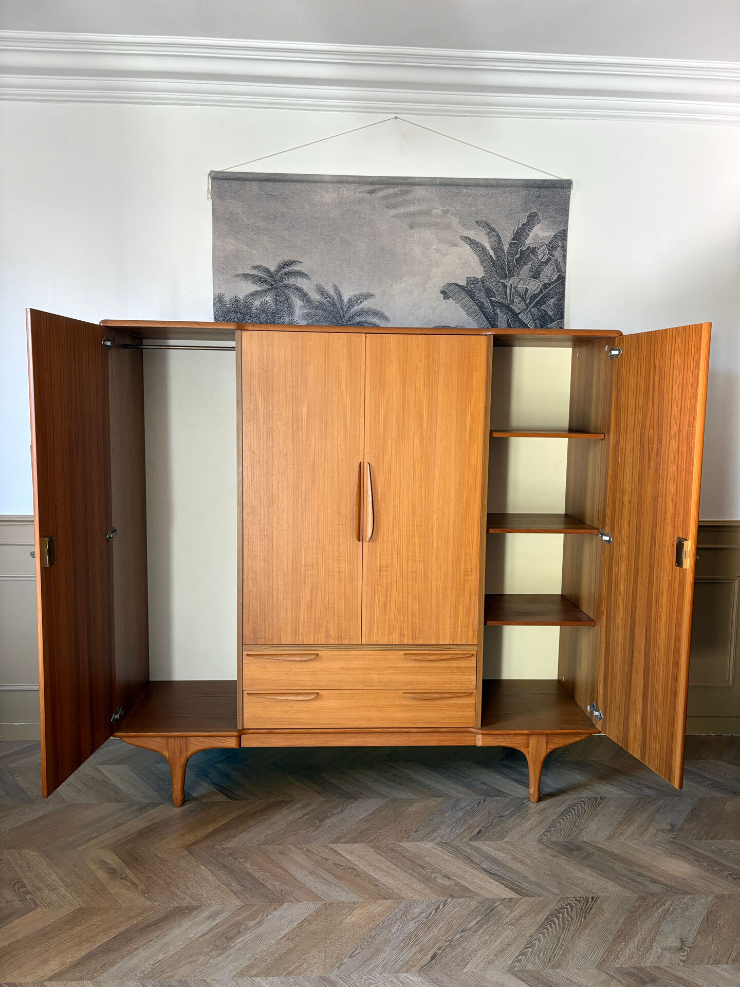 Vintage teak wardrobe