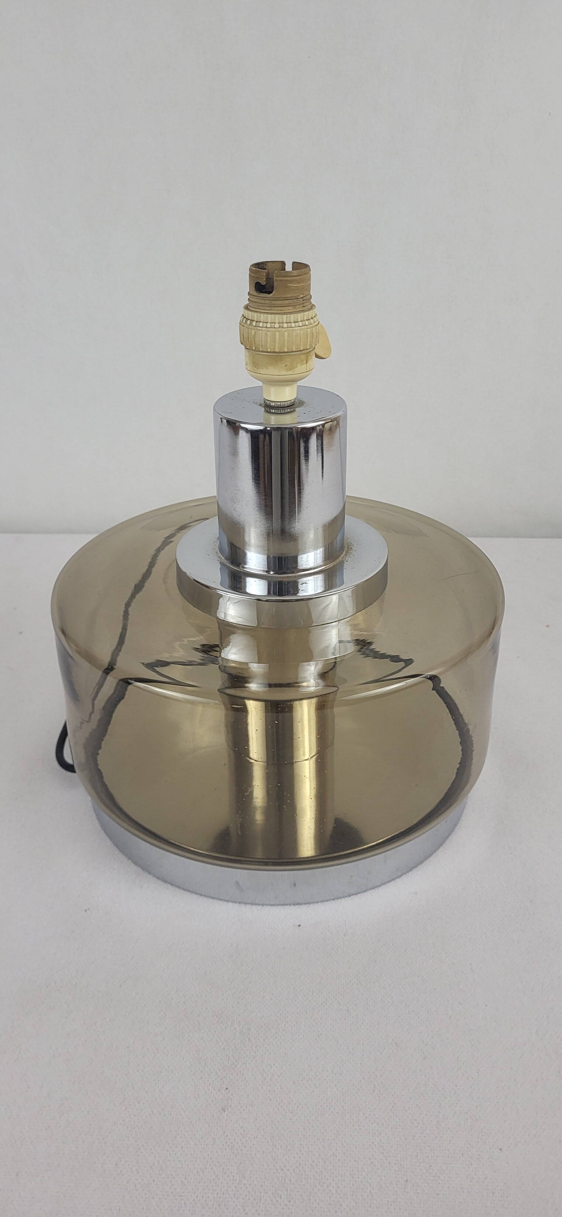 Smoked glass lamp from the 70s