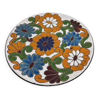 Assiette vintage style Talavera en emaux colorés