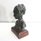 Woman bust in plaster antique bronze effect circa 1960