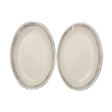2 oval porcelain dishes