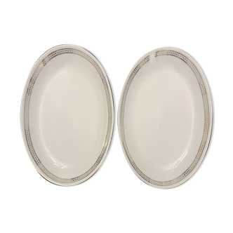 2 plats ovales en porcelaine